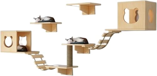 Kratzbaum für große Katzen, einfarbig, Wandbehang für Katzen, Klettergerüst, Sprungplattform, Trampolin, Kletterleiter, Wand, Kratzbaum, Möbel, Katze (Größe: C) Vision von vkeid