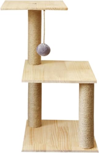 Kratzbaum für große Katzen, kleine Katzen, zum Kratzen von festen Pulvern, Katzenkrallenspielzeug, verschleißfeste Säule, Katzenklettergerüst, hohes Katzenhaus aus Kiefernholz, Katzenvision von vkeid