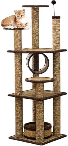 Kratzbaumturm Four Seasons Universal Cat Climbing Frame Haustiertürkätzchen-Aktivitätsturm Modernes Türaktivitätszentrum Hängebrücke Leiter von vkeid