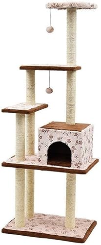 vkeid Katzenklettergerüst, Katzenspielzeug, Heimtierbedarf, EIN natürliches Sisalseil, Katzenkopf, Katzenspielzeug, Kratzbaum, geeignet für Katzen zum Spielen und Schlafen von vkeid