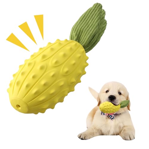 volumoon Hundespielzeug Karotte Ananas, Robustes Kauspielzeug für Welpen, hundekauspielzeug für Zahnreinigung, Gummi Dog Toys, Hund Spielzeug Unzerstörbar, für Kleine Welpen Mittelgroße (Ananas) von volumoon