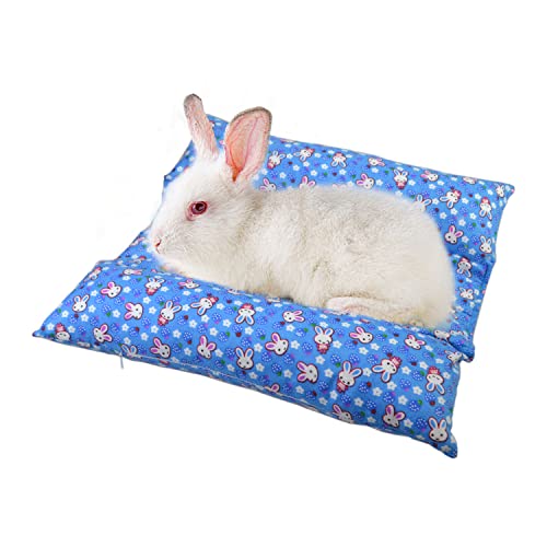 vomvomp Kaninchen-Kuschelbett mit zwei abnehmbaren Kissen für Kaninchen, verhindert wunde Sprunggelenke, Flop-Bett von vomvomp