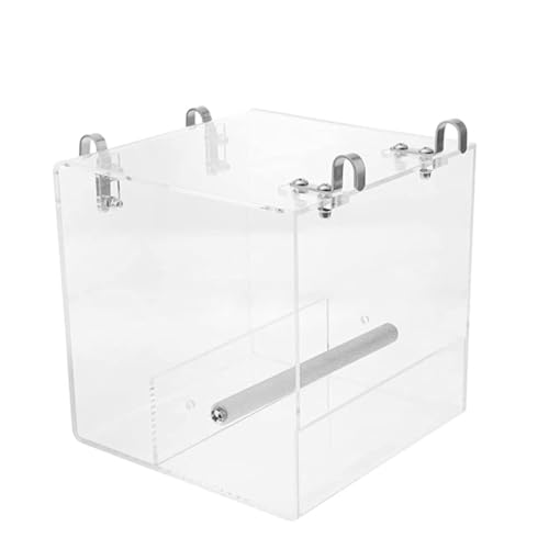 vreplrse Einfache transparente Vogelkäfig Futterstation für schöne Gartenatmosphäre, transparente Kunststoff Vogelfutterstation, Vogel Wasser Badewanne, Futterspender 13 x 11 x 13 cm von vreplrse