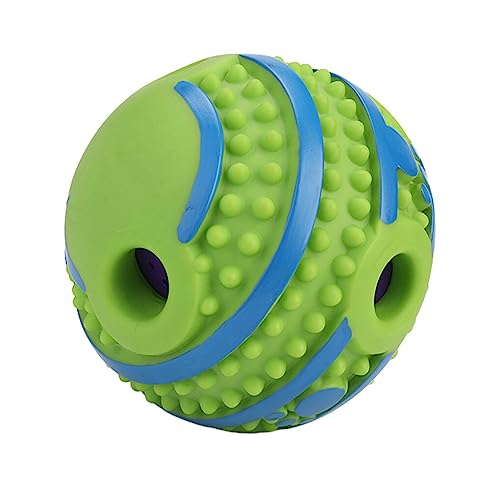 vreplrse Interaktiver Leuchtball, einfach zu verwenden und langlebig – verspielte Hunde, bequemer Leuchtball, interaktiver Quietschball für Hunde, Gummiball, Horizontaler Stich, 003Groß14CM von vreplrse