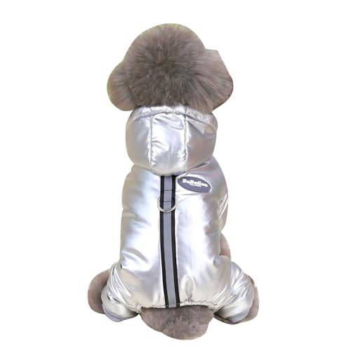 vsilay Haustier Hund Jacken Winter Haustier Kleidung für kleine Hunde Warme Jacken Mantel Outfit Anti-Lost Hunde Jacken mit Traktionsschlaufe von vsilay