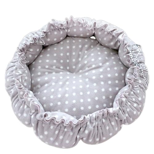 vsilay Rundes Katzenbett Tiefschlafbett Hund Katze Winterhaus Kordelzug Design Haustier Matte für Kätzchen Welpen Schlafbedarf von vsilay