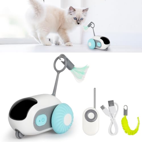 vsshe Smartyflip Katzenspielzeug, 2 Modi Katzenspielzeug Elektrisch mit Fernbedienung USB Aufladbar Interaktives Katzenspielzeug Smart Flip Katzenspielzeug Selbstbeschäftigung Katzenspielzeugauto von vsshe