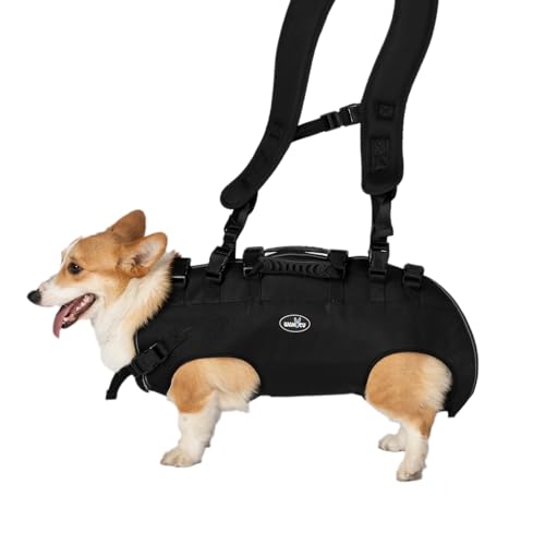 Wakytu Hundetasche für Kleine Hunde Notfallrucksack, Hundetragetasche für Behindert, Gelenkverletzungen, Ältere Hunde Treppen rauf und runter, Autos Hundetragetuch (16.5-33LBS) von wakytu