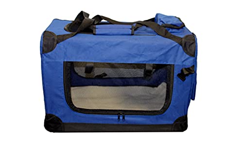 walexo Faltbare Hundebox Hundetransportbox Katzentransportbox Katzenbox (BLAU, S) von walexo