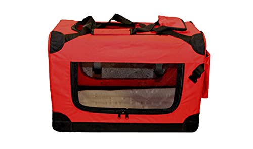 walexo Faltbare Hundebox Hundetransportbox Katzentransportbox Katzenbox (ROT, M) von walexo