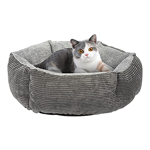 wenyujh Haustier Katzenbett Hundebett Weiches und Komfortables Katzennest rutschfest Katzensofa Hundesofa Katzenschlafplatz für Katzen/Kleine Hunde(Grau，53x53x18cm) von wenyujh