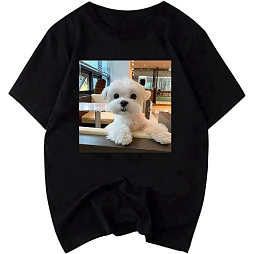 Cabbage Dog Dog T-Shirt cat Short sleeveclo Fun Design Men and Women Fresh Black X-Large von wenzhi