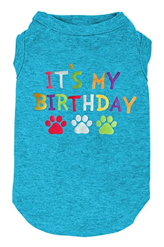 Hund Geburtstagsgeschenk Kleidung Junge Mädchen Geburtstag Shirt für kleine große Hunde Geburtstag Weste für Hunde Welpen Kleidung (1, 2, S, Blue22) von weokwock