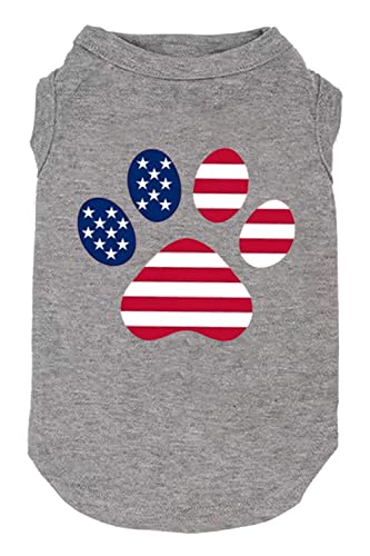 Hundekleidung mit amerikanischer Flagge, bedruckt für Hunde, Shirt, Eis am Stiel, 4. Juli, lustige Grafik-T-Shirts, kleine große Hunde, Sportweste, Haustierbedarf, Geschenke (XX-Large, Grau02) von weokwock