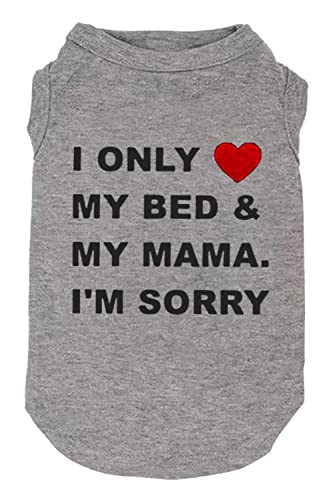 Hundeshirts Buchstabe bedruckte Weste für kleine große Hunde Slogan Kostüm Hund Pyjama Welpe Geschenk Haustier Kleidung Mama's Boy (Large, O-Grey01) von weokwock