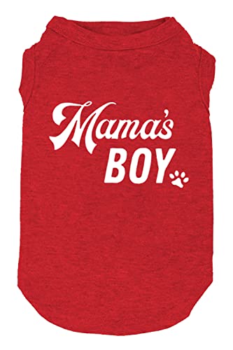 Hundeshirts Buchstabe bedruckte Weste für kleine große Hunde Slogan Kostüm Hund Pyjama Welpe Geschenk Haustier Kleidung Mama's Boy (Medium, M-Red01) von weokwock