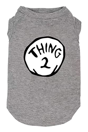 Sport-Fan-Hunde-T-Shirt, Haustierbedarf, lustige Kultur-Shirts, Mark Thing 1 to Thing, 3 bedruckte mehrere Hundekleidung, Welpenweste (XS, Grau02) von weokwock