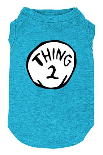 Sport-Fan-Hunde-T-Shirt, Haustierbedarf, lustige Kultur-Shirts, Mark Thing 1 to Thing 3 bedruckte mehrere Hundekleidung, Welpenweste (Medium, Blau02) von weokwock