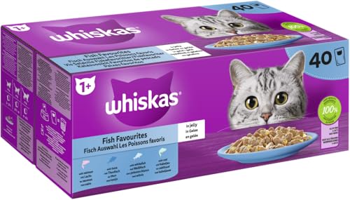 Whiskas Multipack Beutel ausgewachsener Fischauswahl in Gelee von whiskas