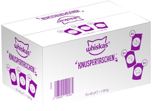 WHISKAS® KNUSPERTASCHEN™ Snack Mixkarton 3 Varietäten 18VBE von whiskas