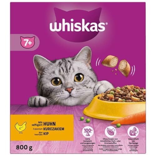 WHISKAS® Karton Trocken 7+ mit Huhn 5 x 800g von whiskas