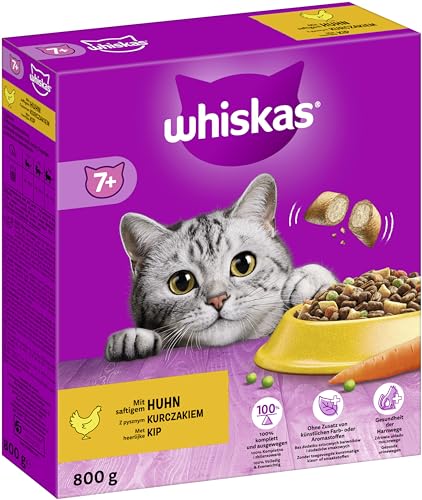 WHISKAS® Karton Trocken 7+ mit Huhn 5 x 800g von whiskas