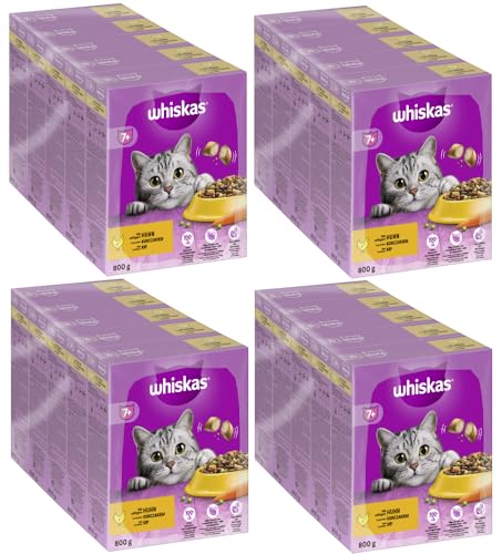 WHISKAS Beutel Katzenfutter Trockenfutter (4x5x800g, Huhn 7+) von whiskas