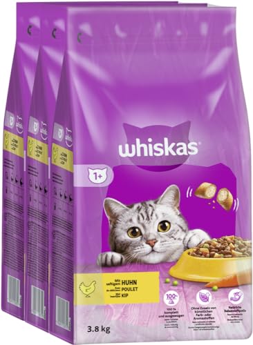 WHISKAS Beutel Trocken Adult 1+ mit Huhn 3 x 3,8kg von whiskas