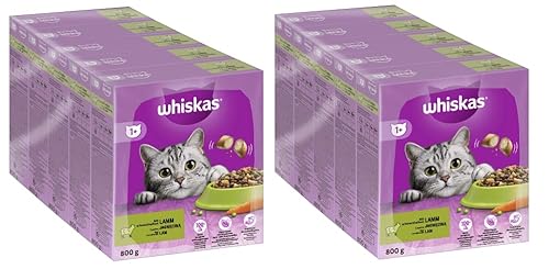 WHISKAS Karton Trocken 1+ Katzenfutter Katzentrockenfutter (2x5x 800g, Lamm) von whiskas