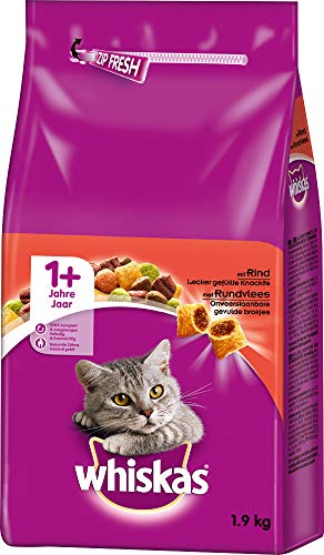 Whiskas 1+ Katzenfutter Rind (1 x 1.9 kg) von whiskas