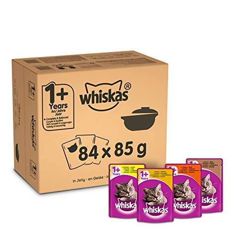 Whiskas 1 x Katzen-Beutel, gemischte Auswahl in Gelee, 84 x 85 g von whiskas