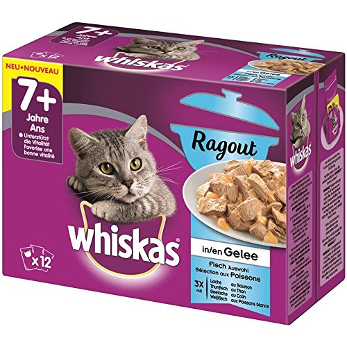 Whiskas 7+ Fischauswahl Ragout in Gelee 4x 12x 85g Katzenfutter von whiskas