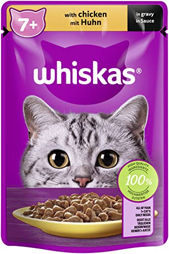 Whiskas 7+ Katzenfutter, mit Huhn in Sauce, 85 g von whiskas