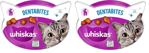 Whiskas Dentabites Zahnpflegesnacks für Katzen mit Huhn, 8x40g (16 Packungen) - unterschiedliche Produktverpackungen erhältlich von whiskas