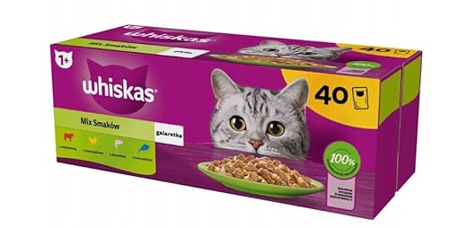 Whiskas Gemischte Auswahl in Gelee Katzennassfutter 40 Portionsbeutel à 85g von whiskas