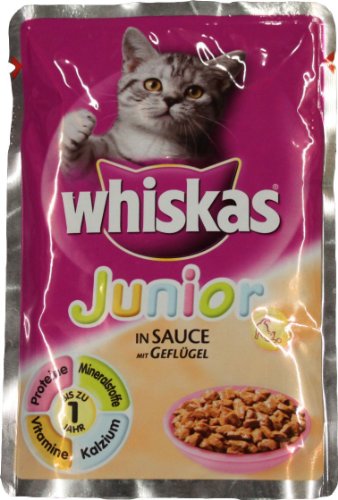 Whiskas Junior Katzennassfutter, mit Geflügel in Sauce 100 g von whiskas