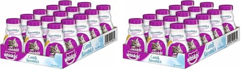 Whiskas Katzenmilch für Kätzchen ab 6 Wochen, 15 Flaschen, 15x200ml – Leckerer Snack für eine glückliche Katze, laktosereduziert und leicht verdaulich,3 l (2er Pack) von whiskas