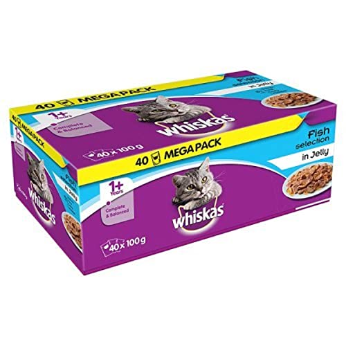 Whiskas Pouches Jelly Fishermans Choice Packung Nass Katzenfutter (40 x 100g) (Einheitsgröße) (Fishermans Choice) von whiskas