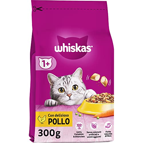 Whiskas Trockenfutter Adult 1+ mit Huhn - Trockenfutter für ausgewachsene Katzen, 14 x 300 g von whiskas