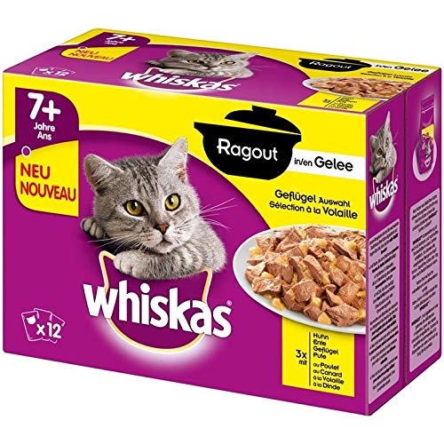 whiskas +1 Ragout Geflügel in Gelee | 2X 24x85g Katzenfutter nass von whiskas