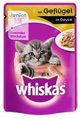 whiskas Junior mit Geflügel in Sauce | 24x 100g Kätzchenfutter nass von whiskas