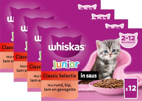 whiskas Multipack Beutel junior Classic Selection Fleisch in Sauce katzenfutter von whiskas