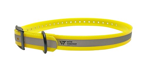 Wild Tracker, Halsband, Modell X-PERT Reflect, gelbe Farbe, breites reflektierendes Band, hitze- und kältebeständig, wasserdicht und verrottungsfest, extrem robuste Doppelschnalle von wild Tracker