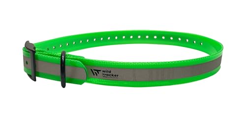 Wild Tracker, Halsband, Modell X-PERT Reflect, grüne Farbe, breites reflektierendes Band, hitze- und kältebeständig, wasserdicht und verrottungsfest, extrem robuste Doppelschnalle von wild Tracker