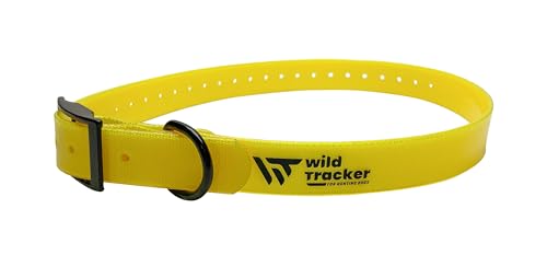 Wild Tracker, Halsband, X-PERT-Modell, gelbe Farbe, hitze- und kältebeständig, wasserdicht und uneinnehmbar, Größe M: 30 Löcher für einen Halsumfang von 33,5 bis 64,5 cm von wild Tracker