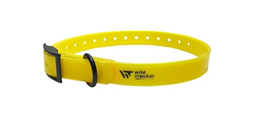 Wild Tracker, Halsband, X-PERT-Modell, gelbe Farbe, hitze- und kältebeständig, wasserdicht und uneinnehmbar, Größe S: 20 Löcher für einen Halsumfang von 22,5 bis 45 cm von wild Tracker