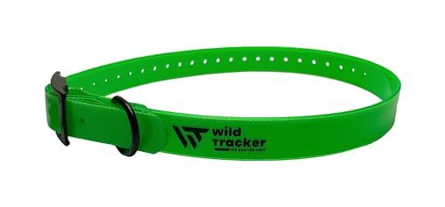 Wild Tracker, Halsband, X-PERT-Modell, grüne Farbe, hitze- und kältebeständig, wasserdicht und uneinnehmbar, Größe M: 30 Löcher für einen Halsumfang von 33,5 bis 64,5 cm von wild Tracker