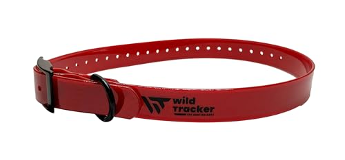 Wild Tracker, Halsband, X-PERT-Modell, rote Farbe, hitze- und kältebeständig, wasserdicht und uneinnehmbar, Größe M: 30 Löcher für einen Halsumfang von 33,5 bis 64,5 cm von wild Tracker