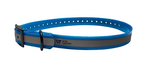 wild Tracker, Halsband, Modell X-PERT Reflect, Farbe Blau, breites reflektierendes Band, hitze- und kältebeständig, wasserdicht und verrottungsfest, ultrarobuste Doppelschnalle von wild Tracker