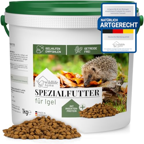 WILDLIFE HOME Igelfutter VON IGELHILFEN EMPFOHLEN Getreidefrei 1kg - Artgerechtes Spezialfutter für Igel mit Insektenprotein für die optimale Energieversorgung, Vollwertiges Igel Futter Trockenfutter von wildlife home